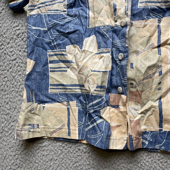 Nani Hawaiian Shirt Womens Small Blue Aloha Floral Button Up Short Sleeve - Picture 9 of 14